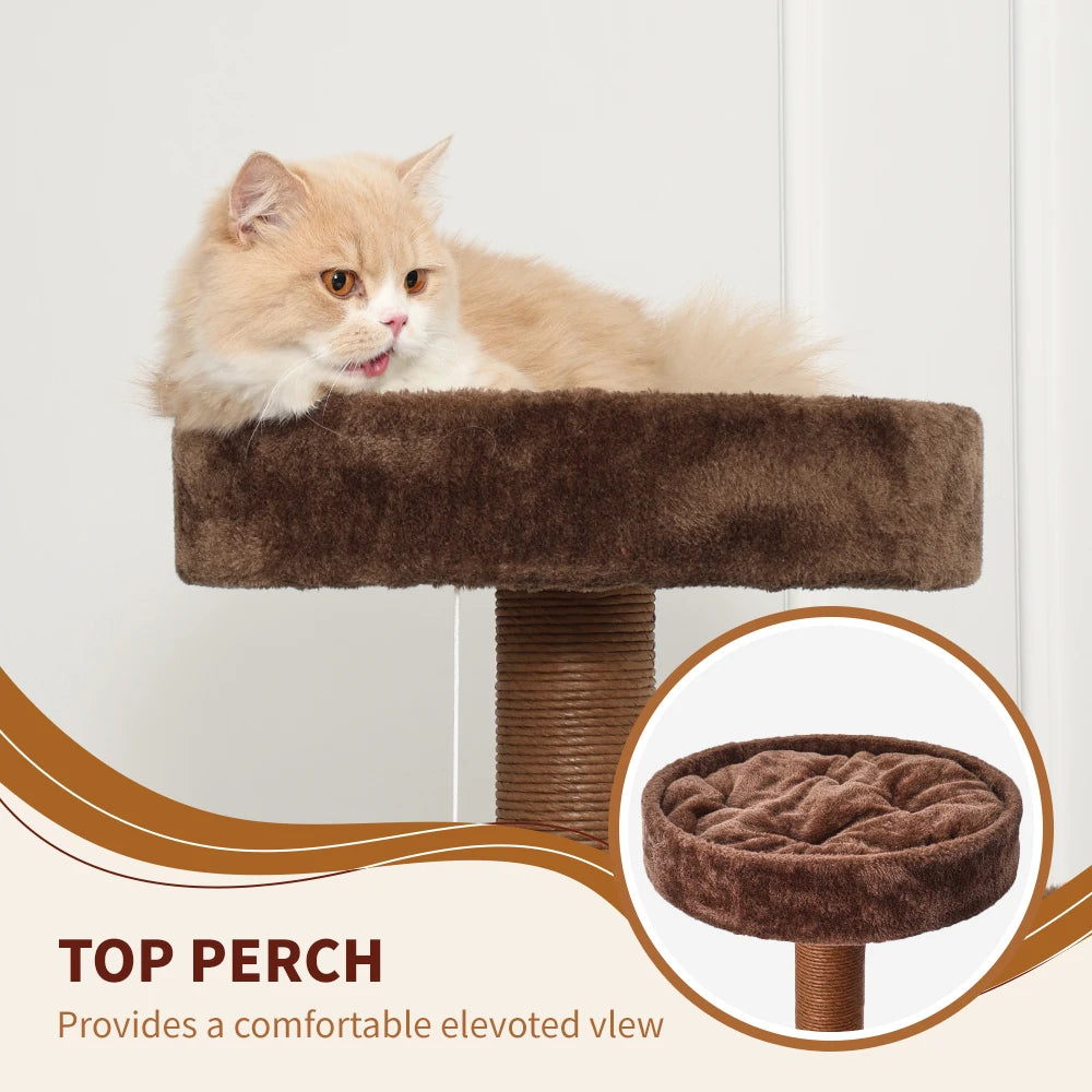64 Inch Halloween Cat Tree Tower Cute Tall Gift Multi-Level with Scratching Post for Cats Christmas Eve Supplies